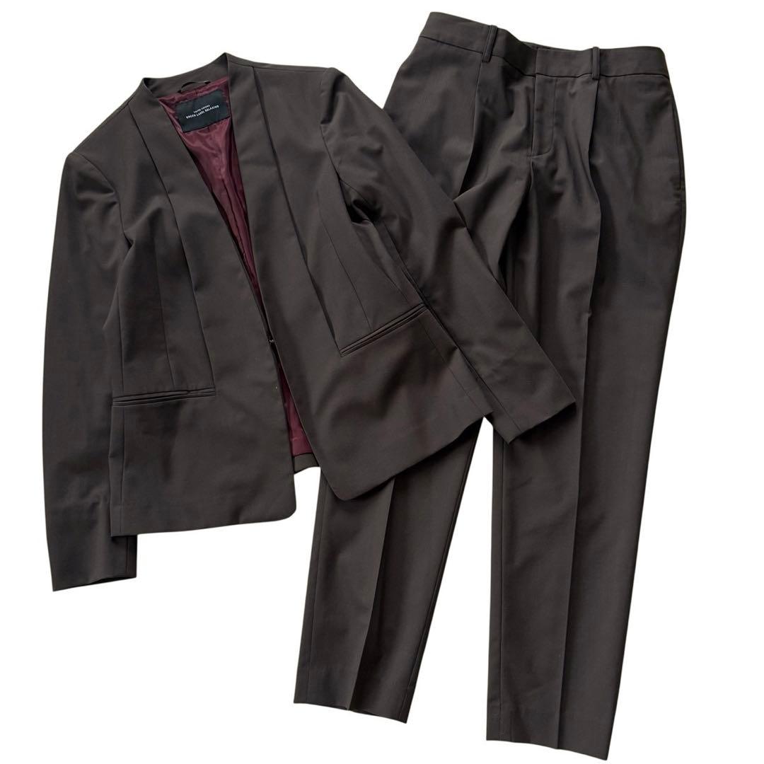 ユナイテッドアローズ セットアップ パンツ ノーカラー ブラウン 38