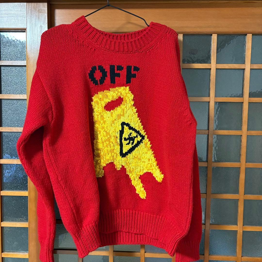 Off-White レッド ニットセーター L 値下げ交渉可能です