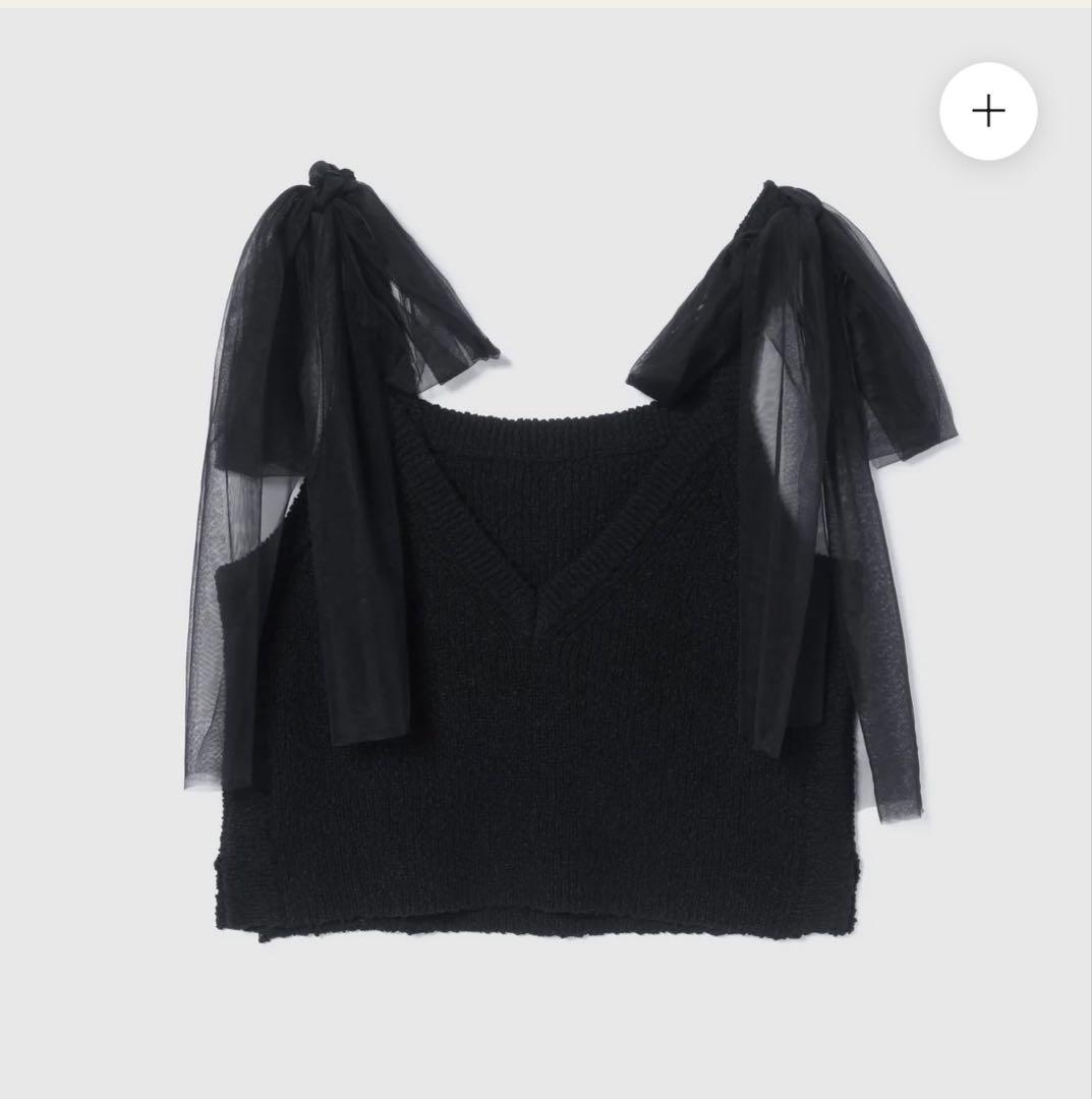 コットンブークレニットTulleリボンキャミ