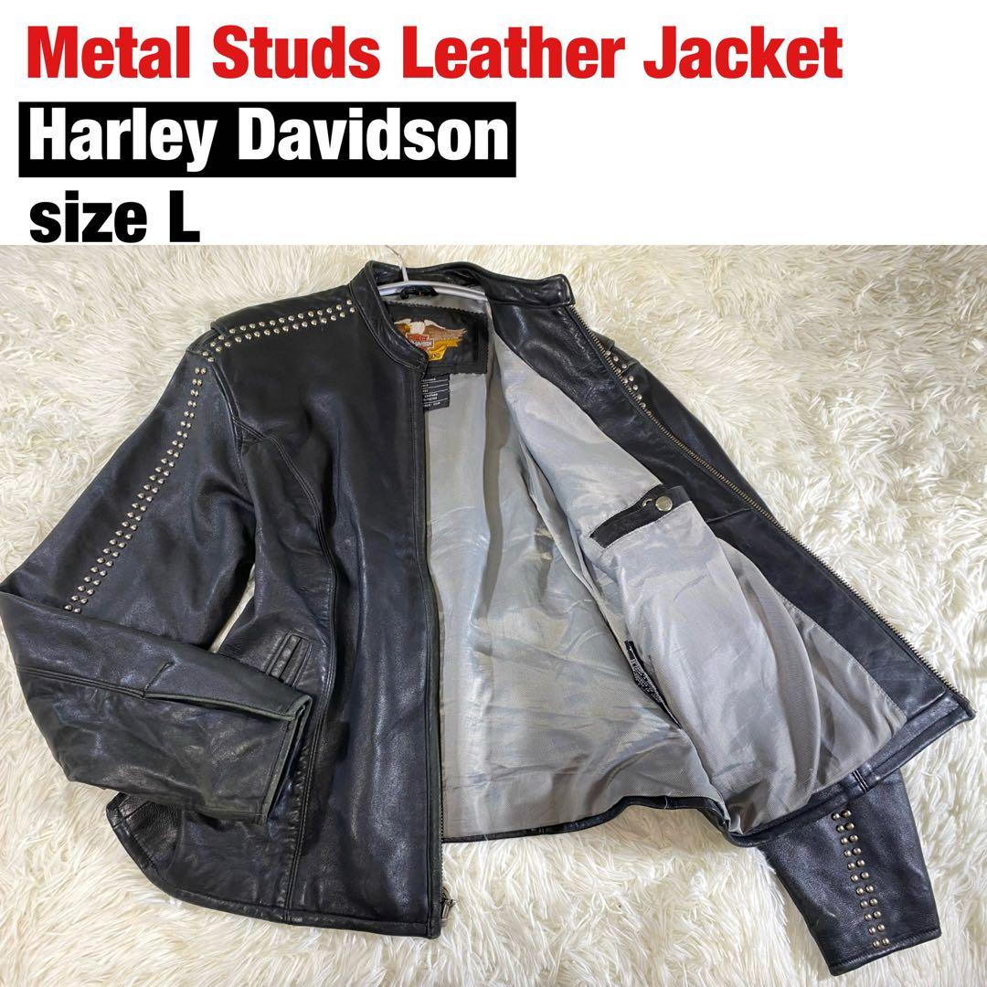 【Harley Davidson】メタル スタッズ鋲 シングル ライダース 牛革 レザージャケット・革ジャンの通販オーダーメイド | スタージス