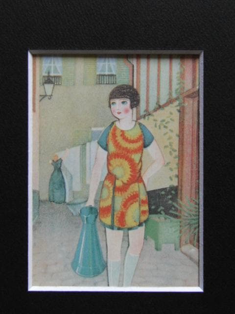 蕗谷虹児、【令女界9】、美人画、希少な画集より、新品高級額・額装付