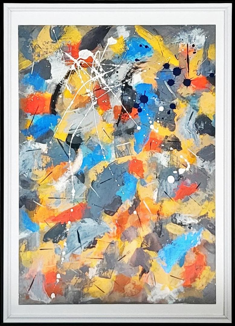 【専用】ランダムウォーク/ 抽象画 額縁セット 63×46㎝ モダンアート ランダムウォーク / 抽象画 63×46㎝ A2 額セット インテリア おしゃれ