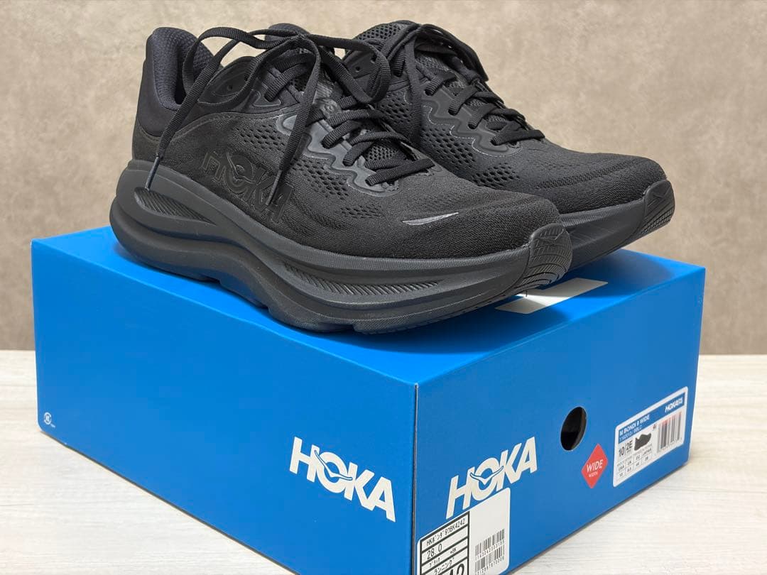 HOKA ボンダイ9 28cm ワイド　ブラック