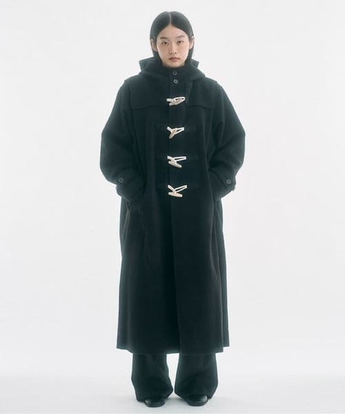 fekete ロング ダッフルコート　★完売商品