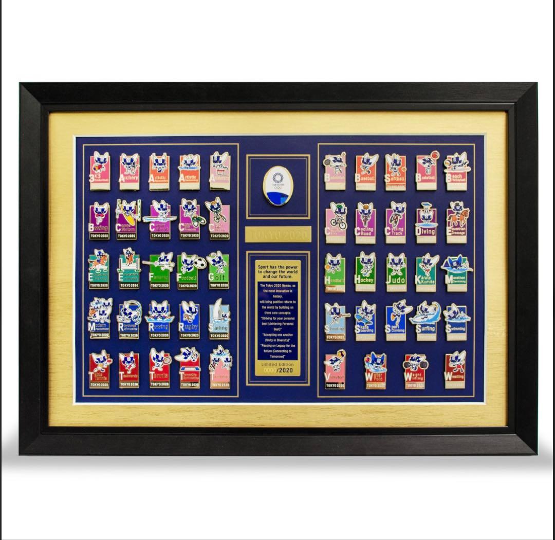 【限定2020個】東京2020オリンピックマスコット 額装ピンバッジセット 競技