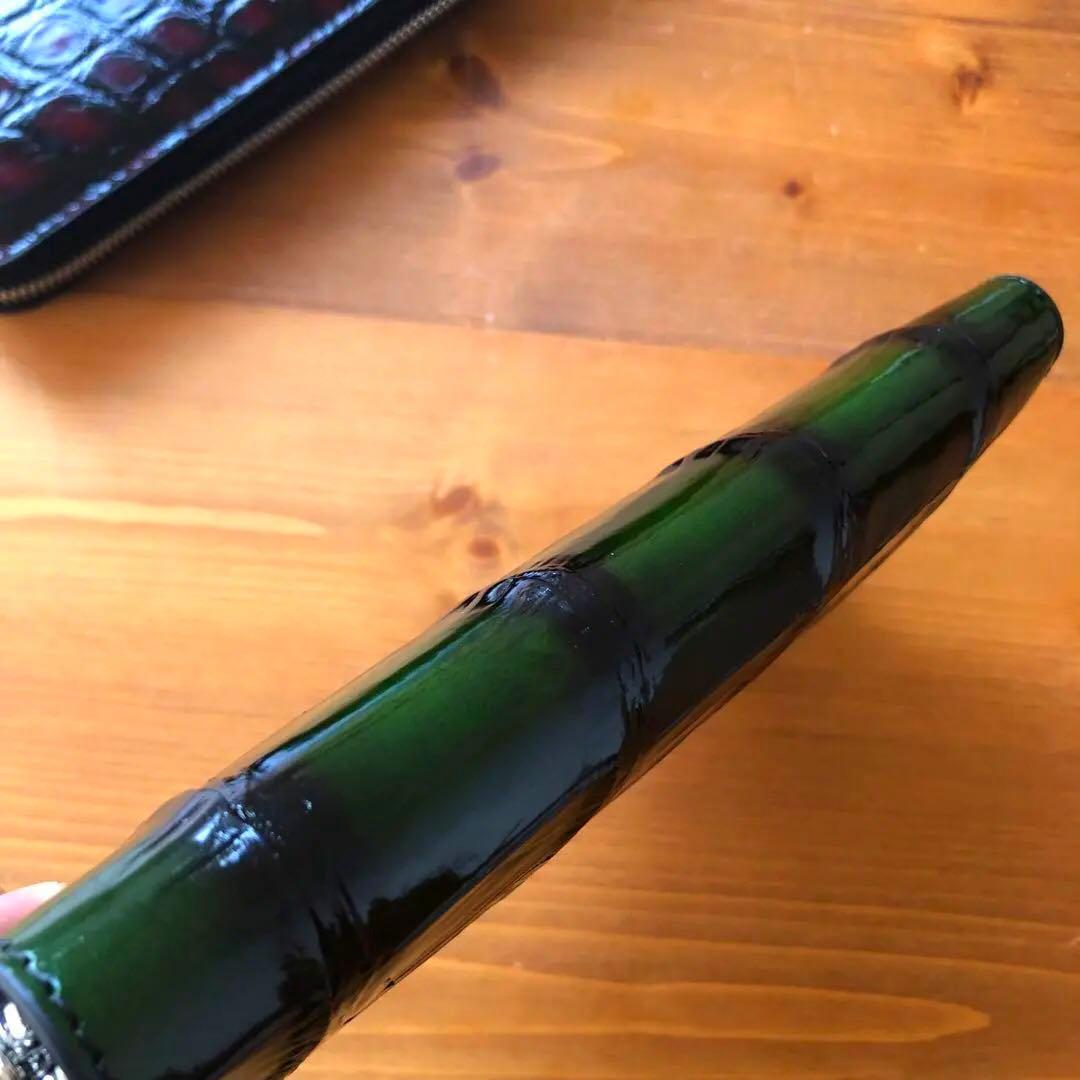 み*ん様 クロコダイル 長財布 高級 一枚革メンズ レディース 緑