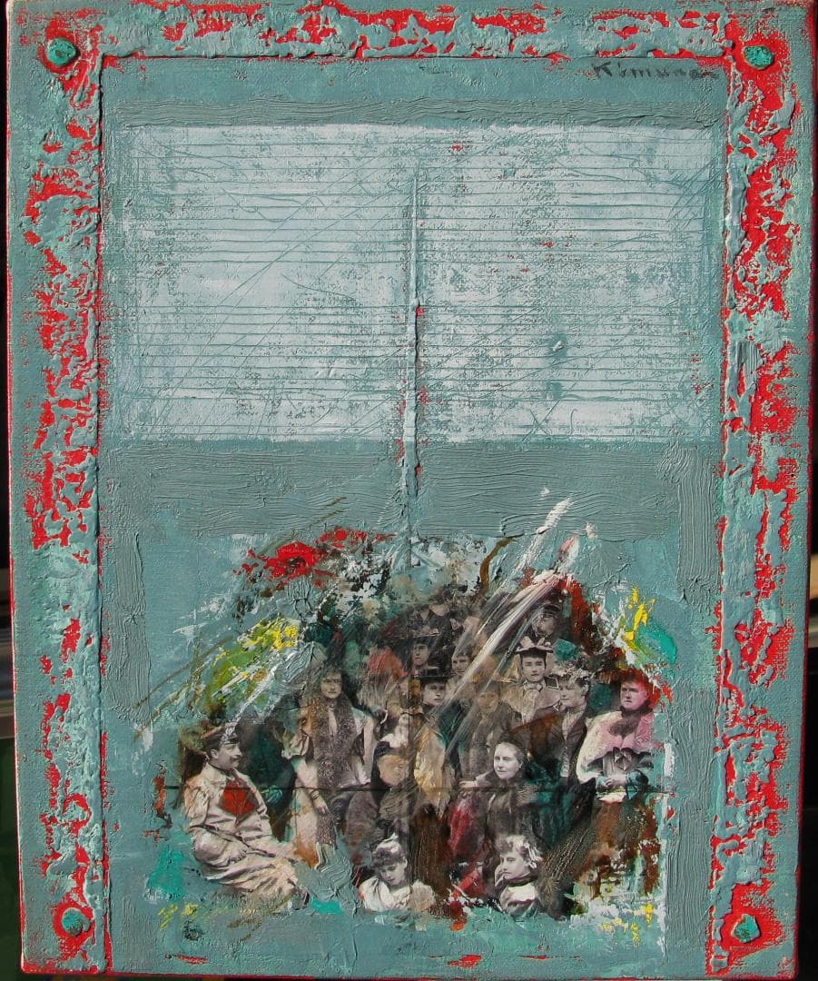 木村二朗「無題」3号油彩,見事な素材感,風情,ニコライ2世家族の肖像