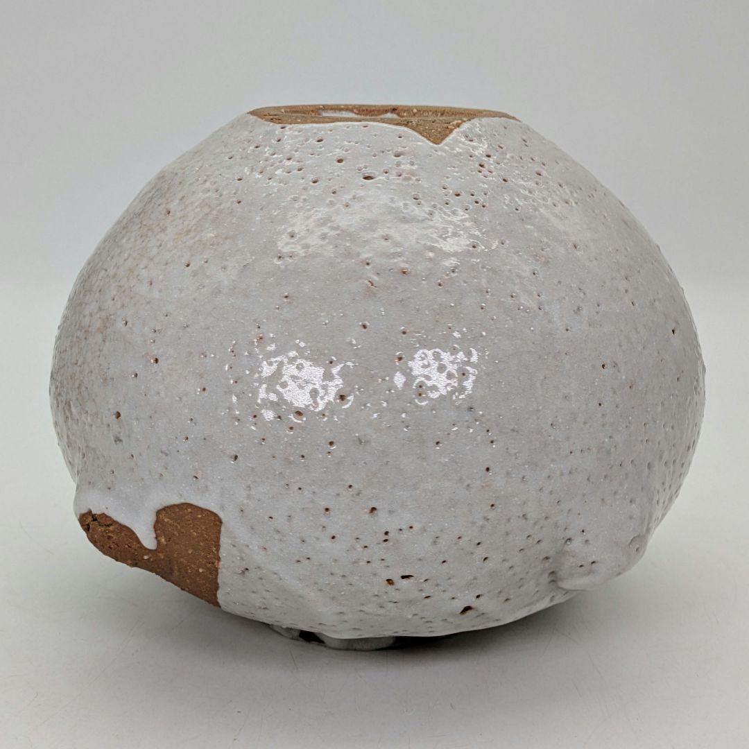 日展評議員 山本正年 志野花生 共箱栞 志野焼 美濃焼