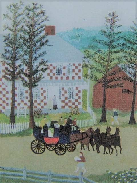 グランマ・モーゼス、『古い格子縞の家』、希少画集画、状態良好、新品