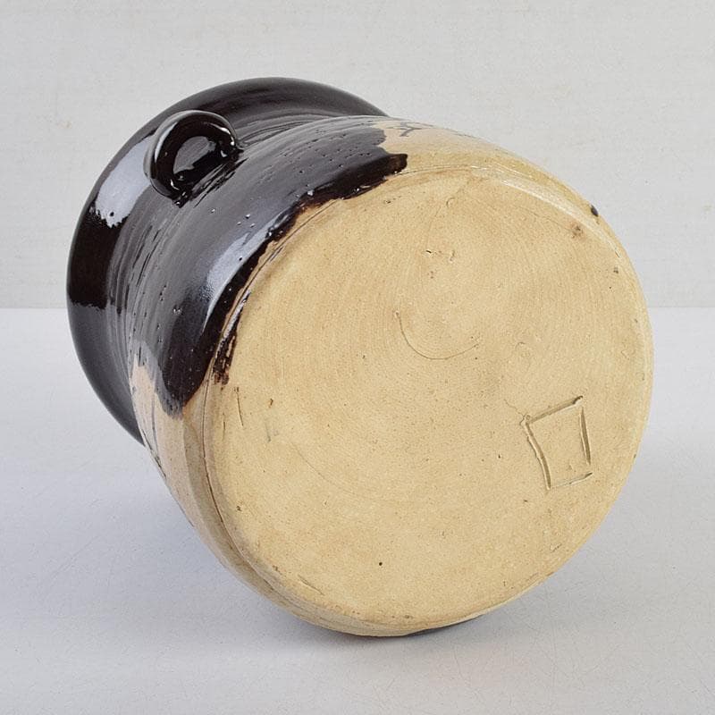 北大路魯山人作 黒織部 花草文 水指 銘清風 清水公照極め箱 M R9402H