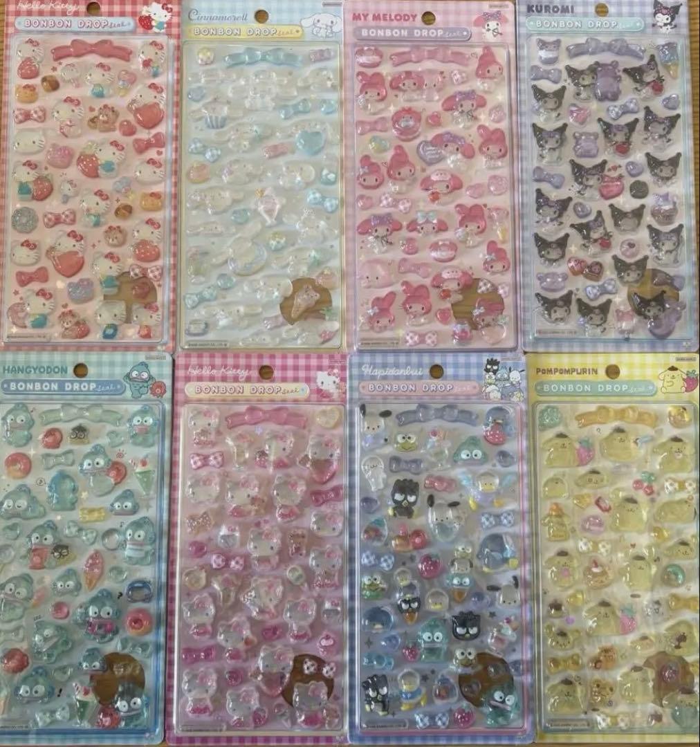 【国内正規品】サンリオ　ボンボンドロップシール　大　第2弾 8種