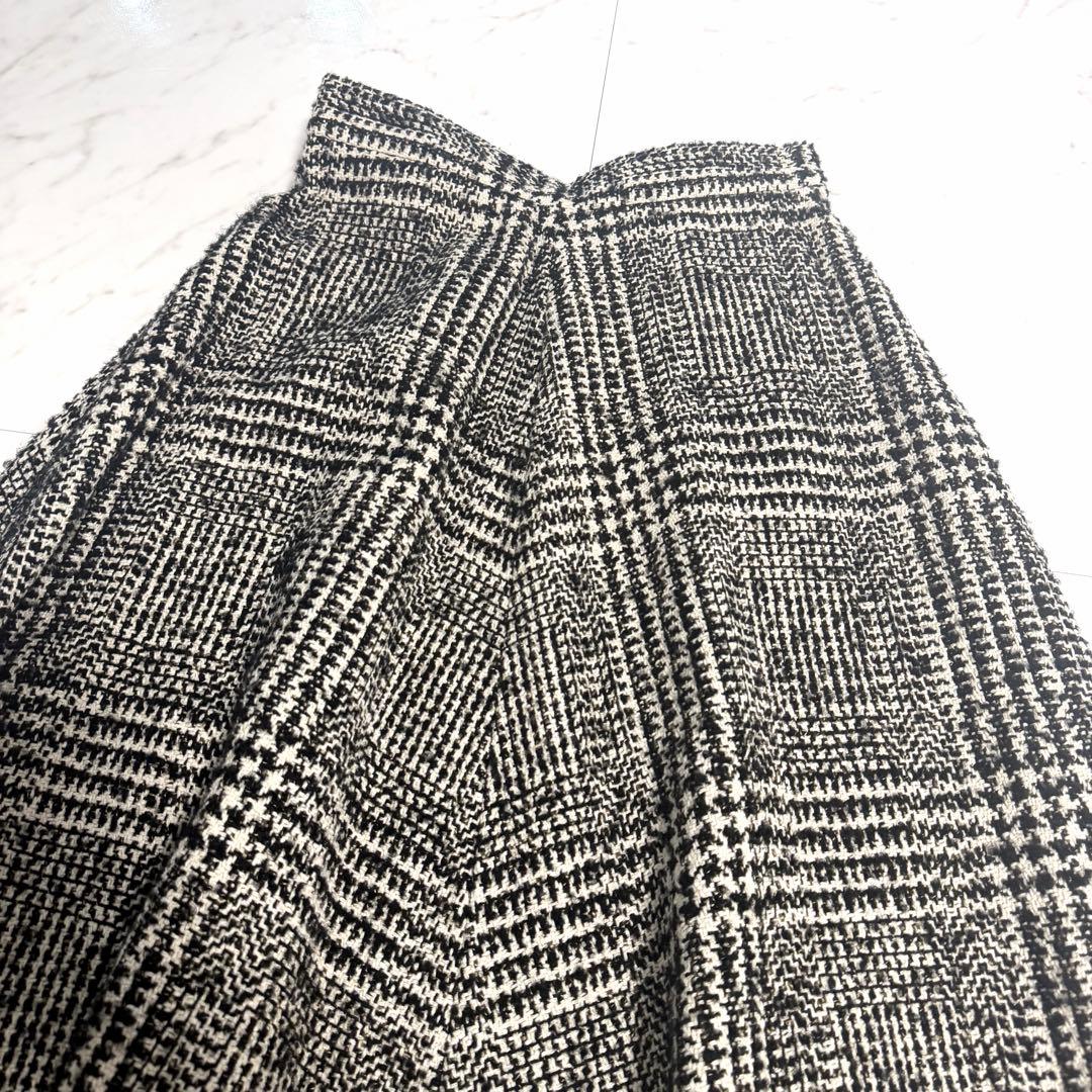 美品】即完品✨️アニュアンス ウール チェック ツイード フレア