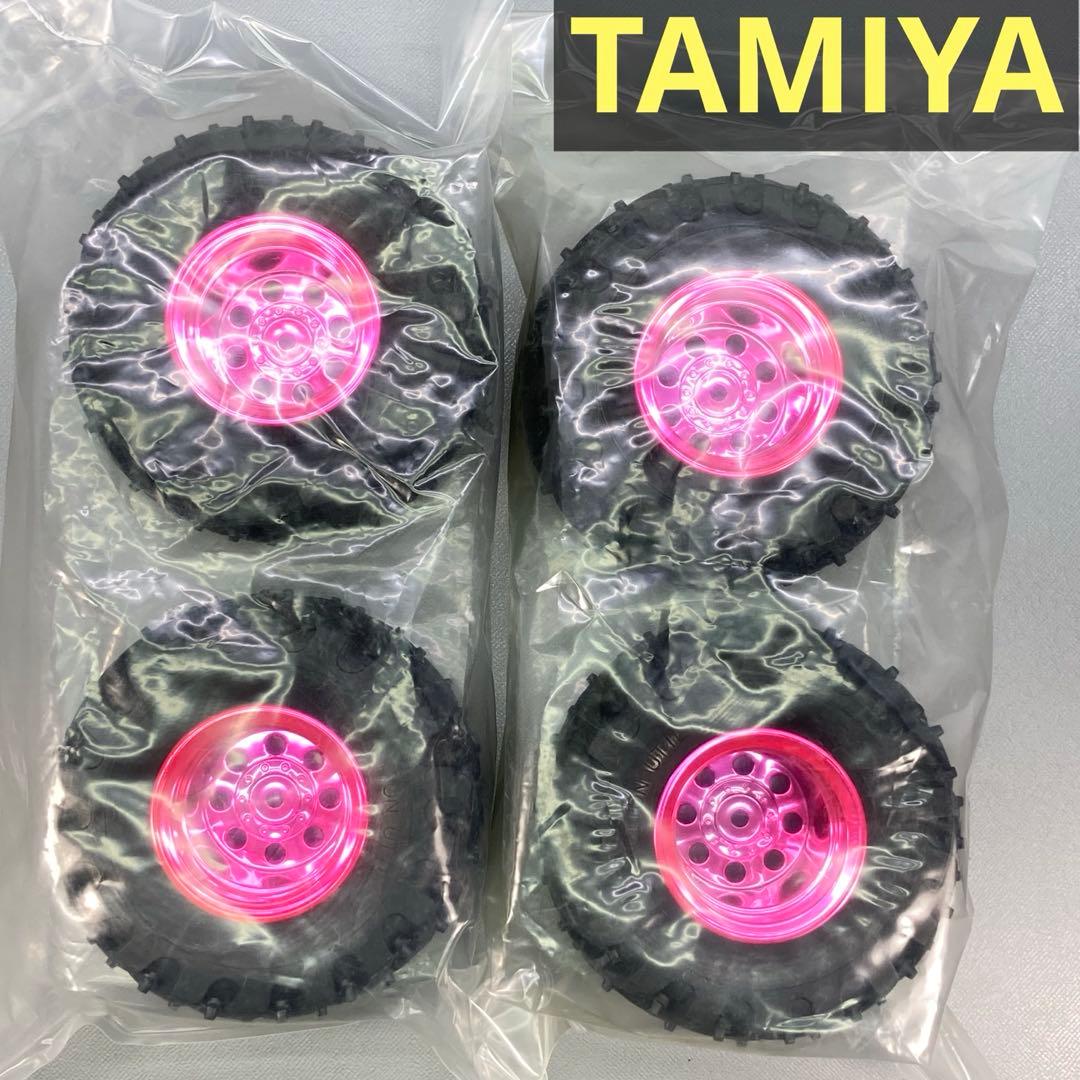 限定 ピンク メッキ ホイール TAMIYA タミヤ 電動 RC トラックタイヤ 送料220円】ミニ四駆用 4個セット アルミホイール ブラック デュアル 5