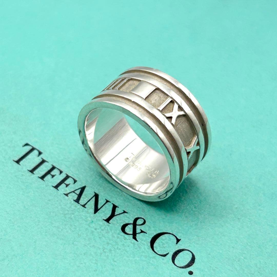 美品　ティファニー　アトラス　ワイド　リング　約20号　シルバー　925