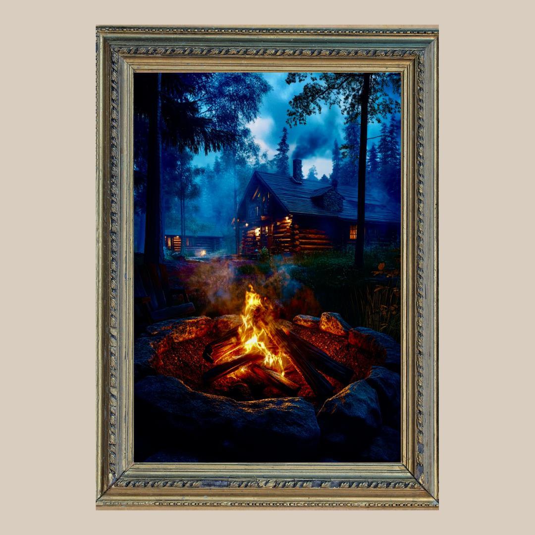 安らぎと幸運✨焚き火✨No.2 【開運•風水•絵画風・ヒーリングアート