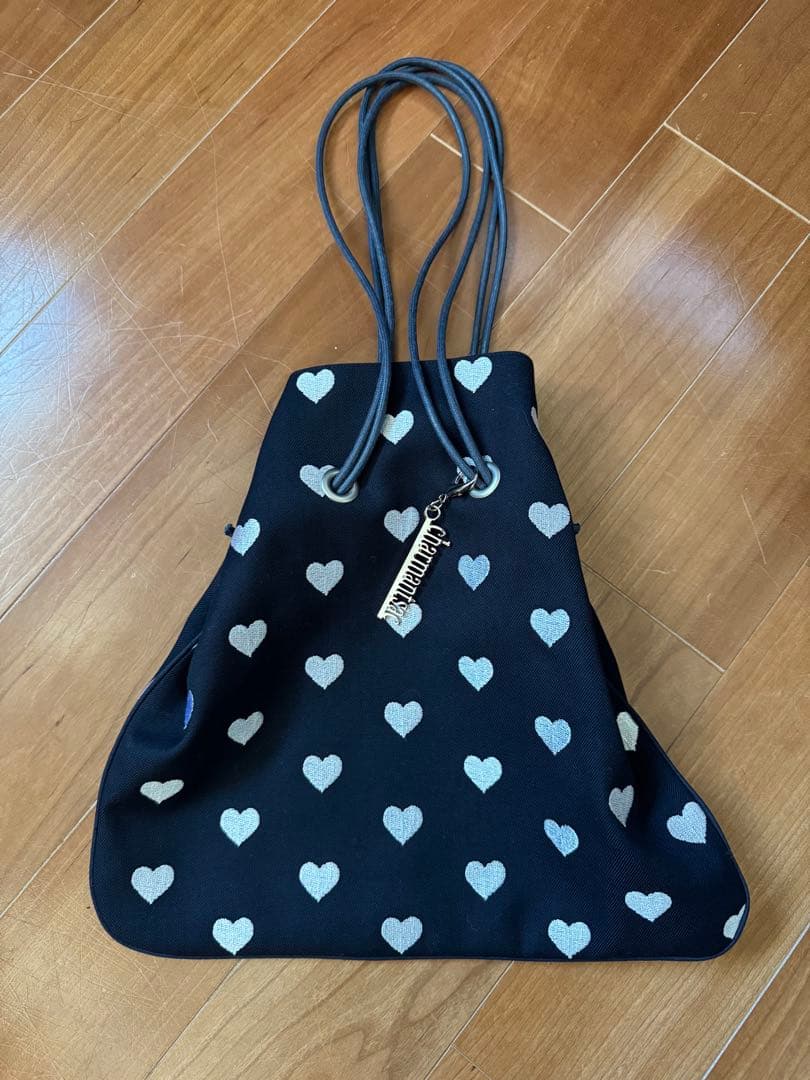 Charmantsac ハート エンブロイダリー巾着バッグ　限定完売品