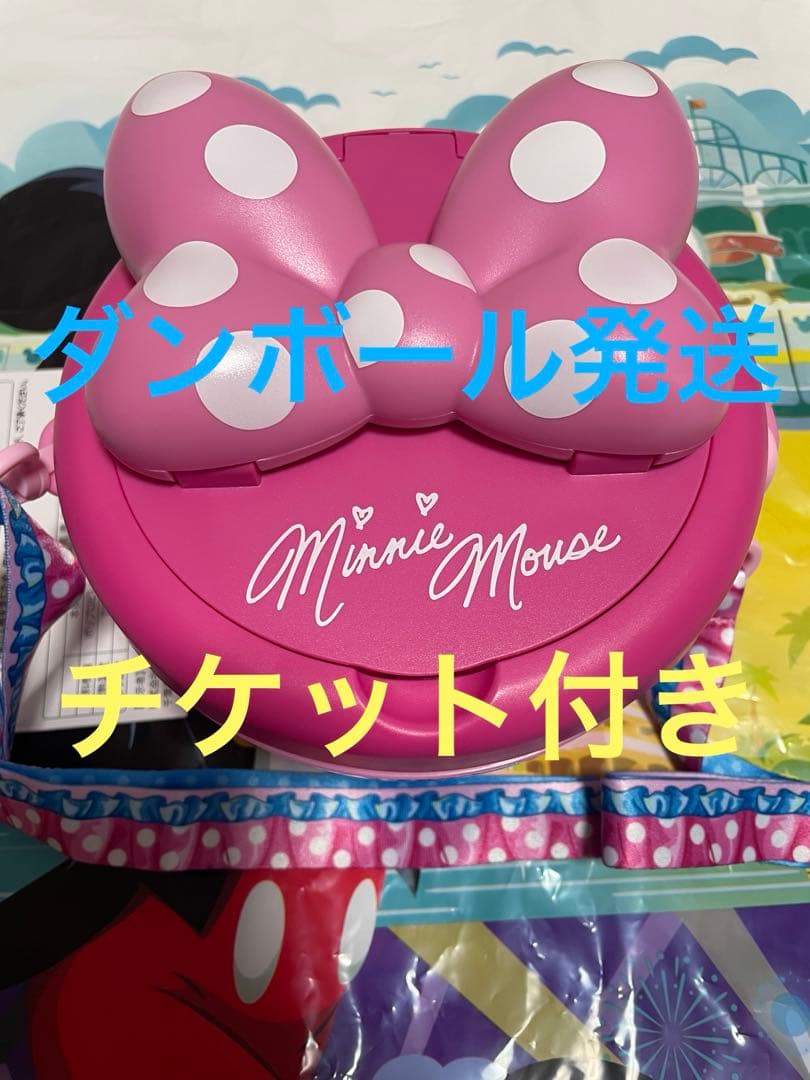 ミニーちゃん ポップコーンバケット リボン 新品 未使用 ディズニーランド 大きなリボン付き！東京ディズニーランド「ディズニー・パルパルーザ