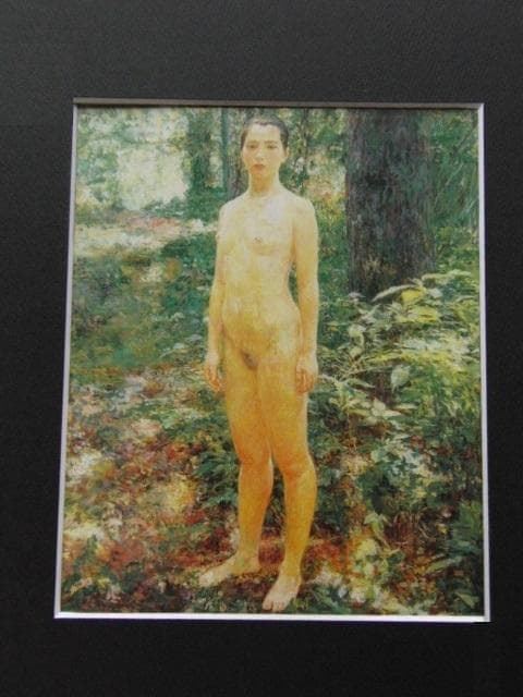 濱本久雄、【小道】、希少な大判額装用画集より、美品、日本人画家