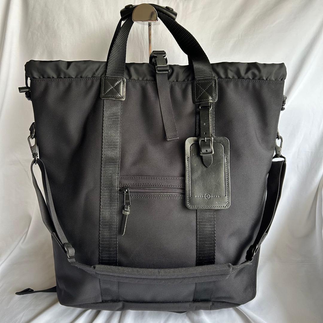 【美品】アーツアンドクラフツ ダブルシックスナイロン 3way トートバッグ　黒