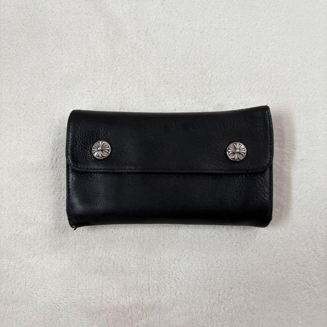 CHROME HEARTS WAVE ダガー　レザーウォレット　長財布　ブラック
