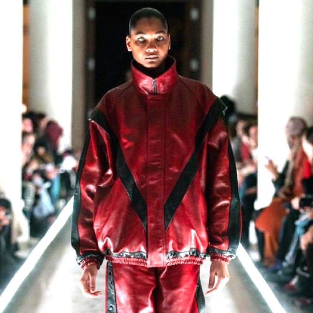 即完】doublet ダブレット 24AWレザートラックジャケット RED - メルカリ