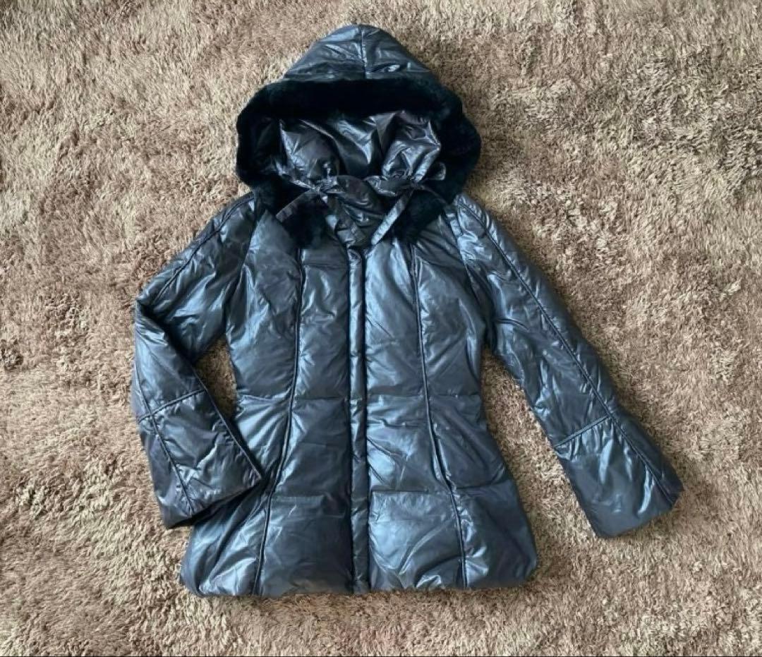 エムズグレイシー ロング ダウン コート ジャケット リボン Aライン ファー