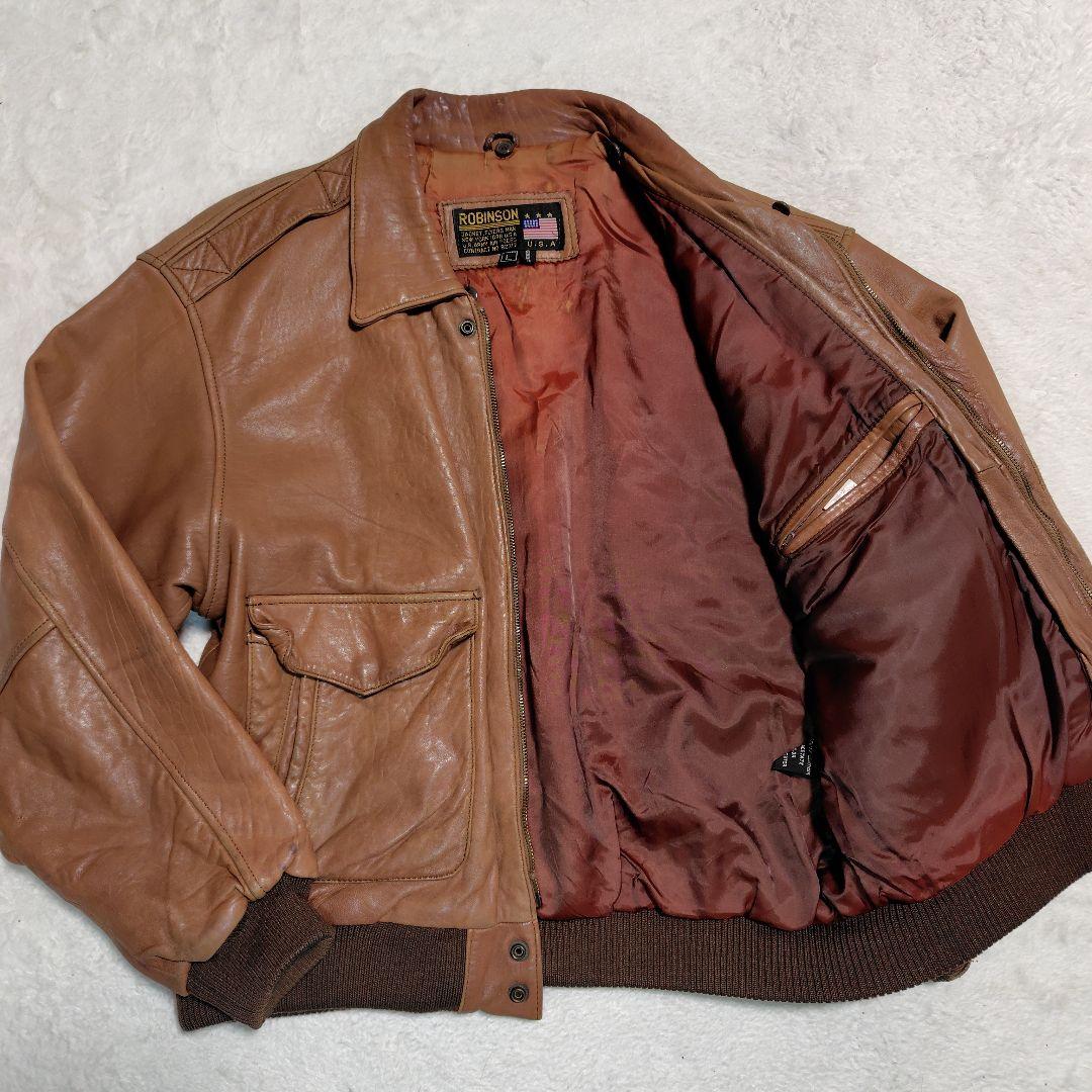 ROBINSON レザー フライトジャケット G-1 シープスキン 羊革 XL