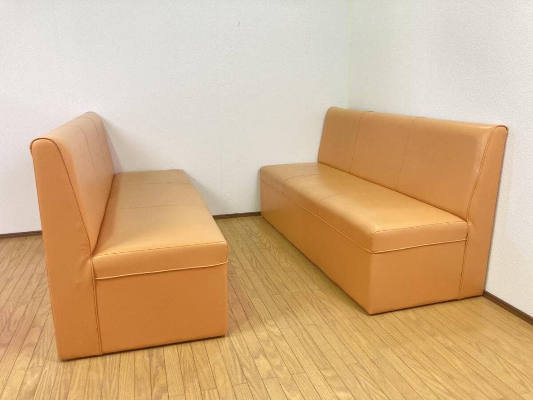 2点セット まとめ売り まとめて 店舗什器 スナック 整体 3人 6人 革ソファ