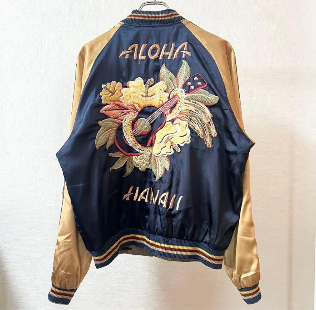 今週末まで値下げ　テーラー東洋 スカジャン ウクレレ アロハ 龍 リバーシブル