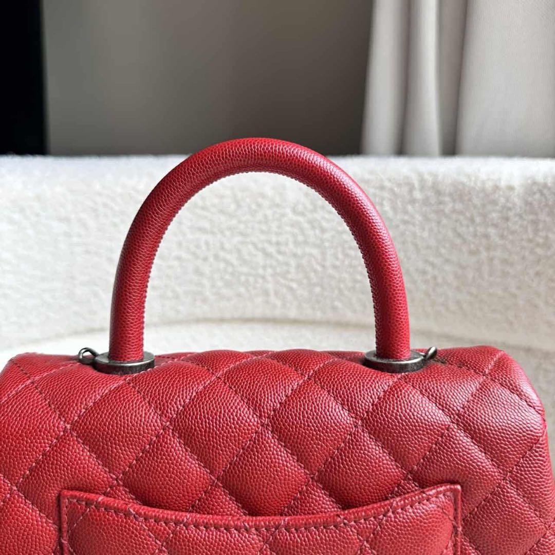 CHANEL シャネル ココハンドル キャビアスキン 赤24 xs - メルカリ