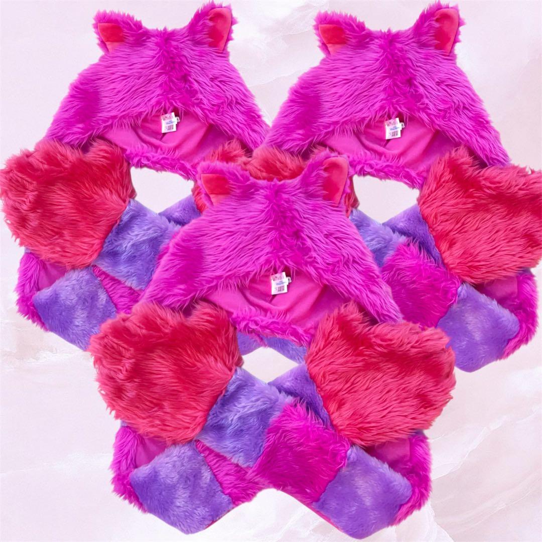 ディズニー　チェシャ猫　ファンキャップ　マフラー　3個セット　お揃い ディズニー チェシャ猫 チシャ猫 マフラー ファンキャップ - メルカリ