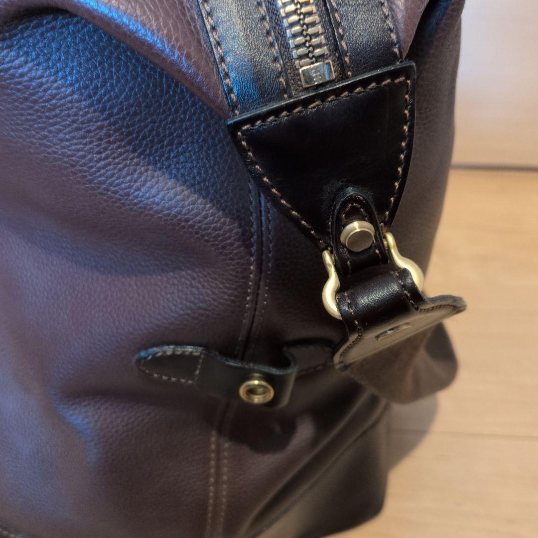 美品】BALLY バリー ダークブラウン ボストンバッグ 2WAY シボ革