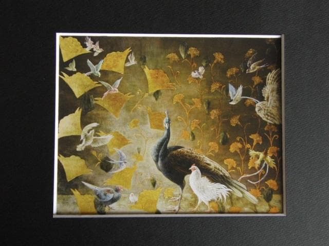 井手尾摂子、【Rain Forest】、希少な額装用画集画、新品高級額 額装付