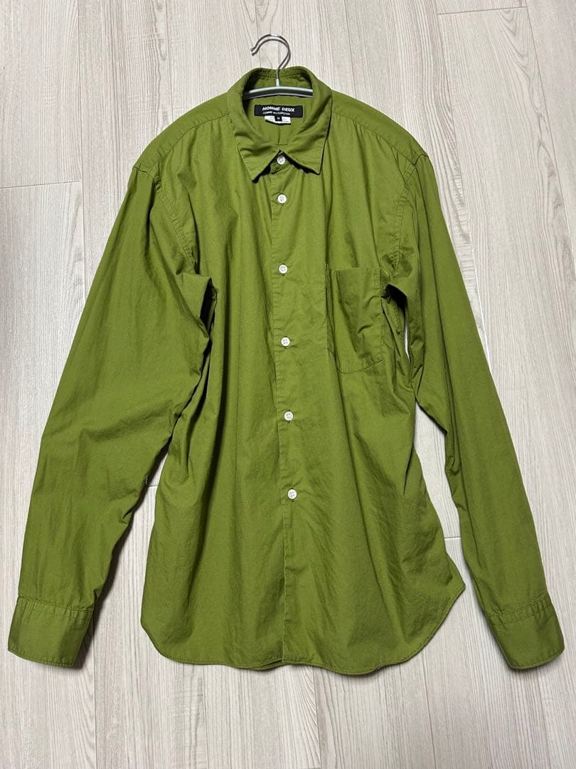 コムデギャルソン オムドゥ 長袖シャツ グリーン グリーン 綿ブロード