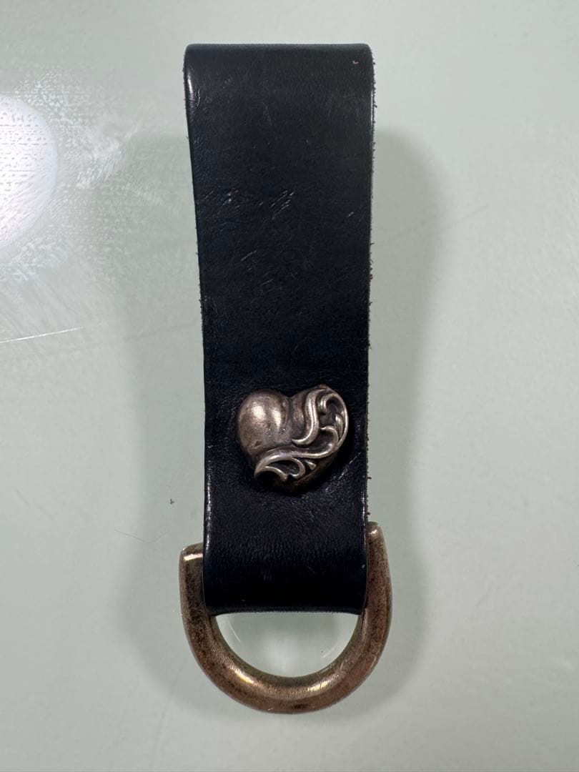 「数回使用美品」クロムハーツ Dリング キーホルダー ブラック レザー 純正