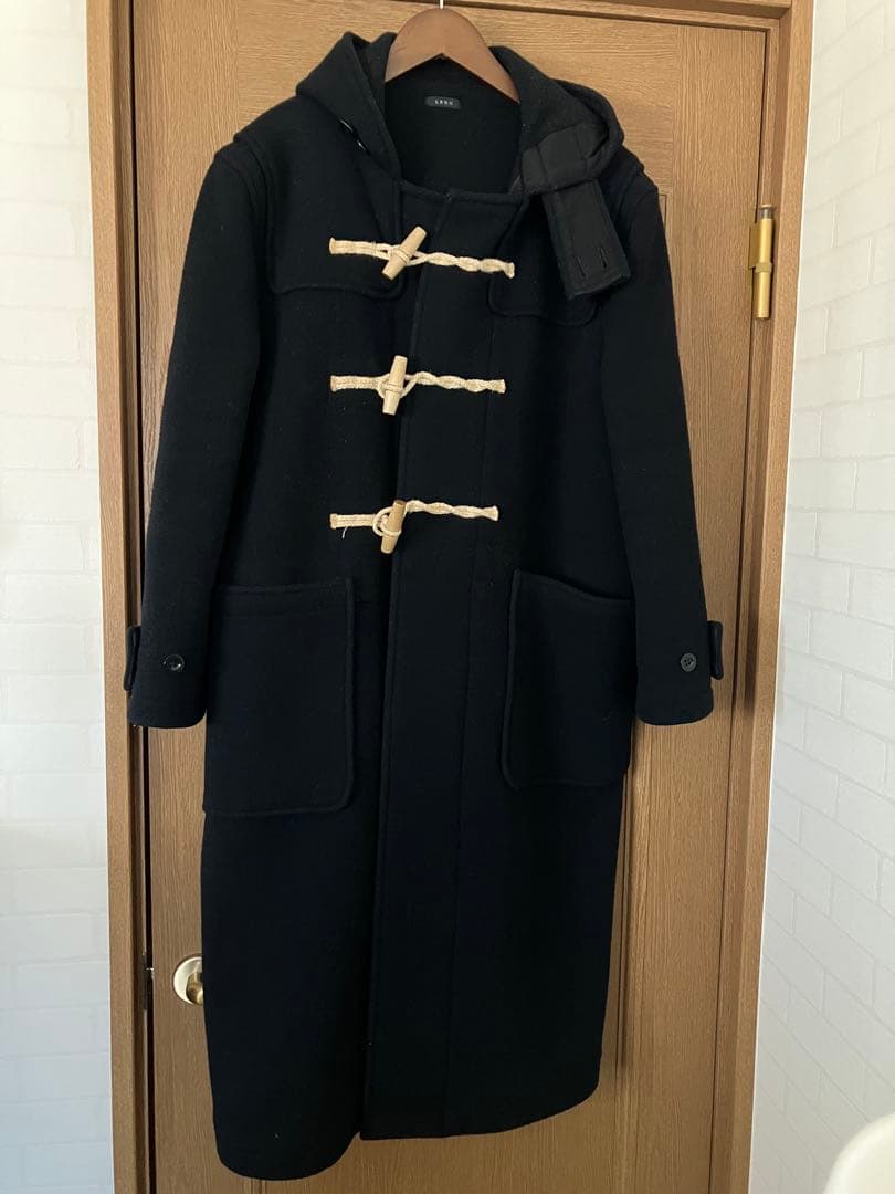 LENO ブラック ダッフルコート フード付き　最終値引き！！