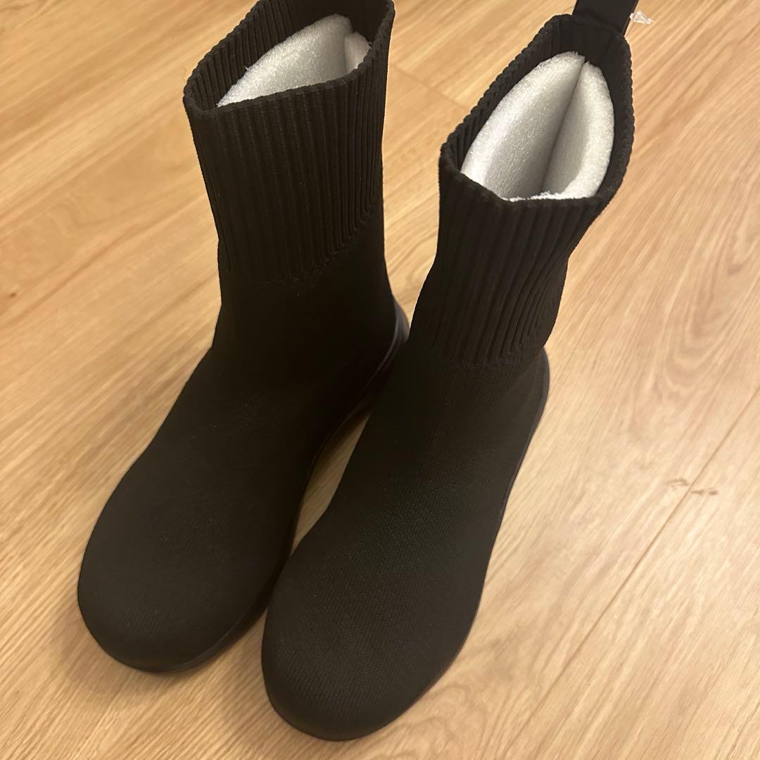 最安値 Racbaki ラクバキ ニットブーツ ブラック レディースS