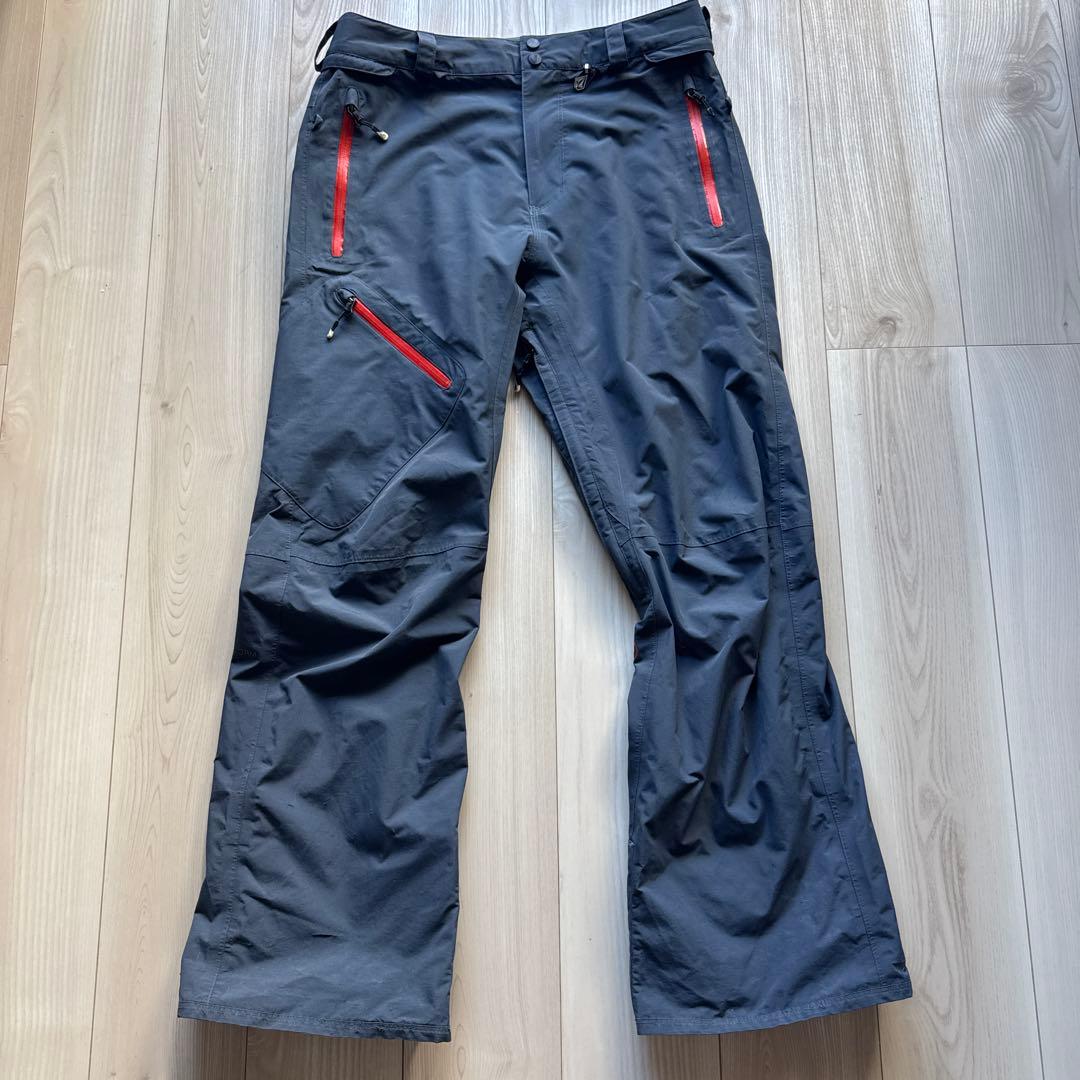 volcom GORE-TEX スノーボードパンツ チャコール 赤ジッパー