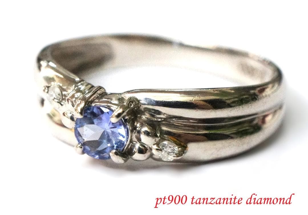 PT900 タンザナイト ダイヤモンド リング 2.61g サイズ9号