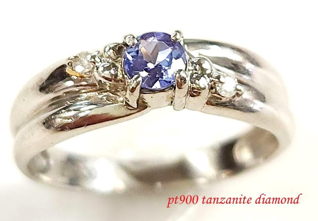 PT900 タンザナイト ダイヤモンド リング 2.61g サイズ9号