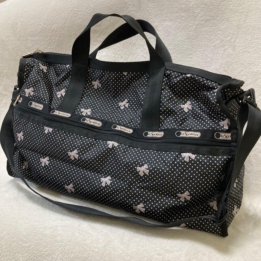 【極美品】LeSportsac レスポートサック ボストンバッグ リボン柄