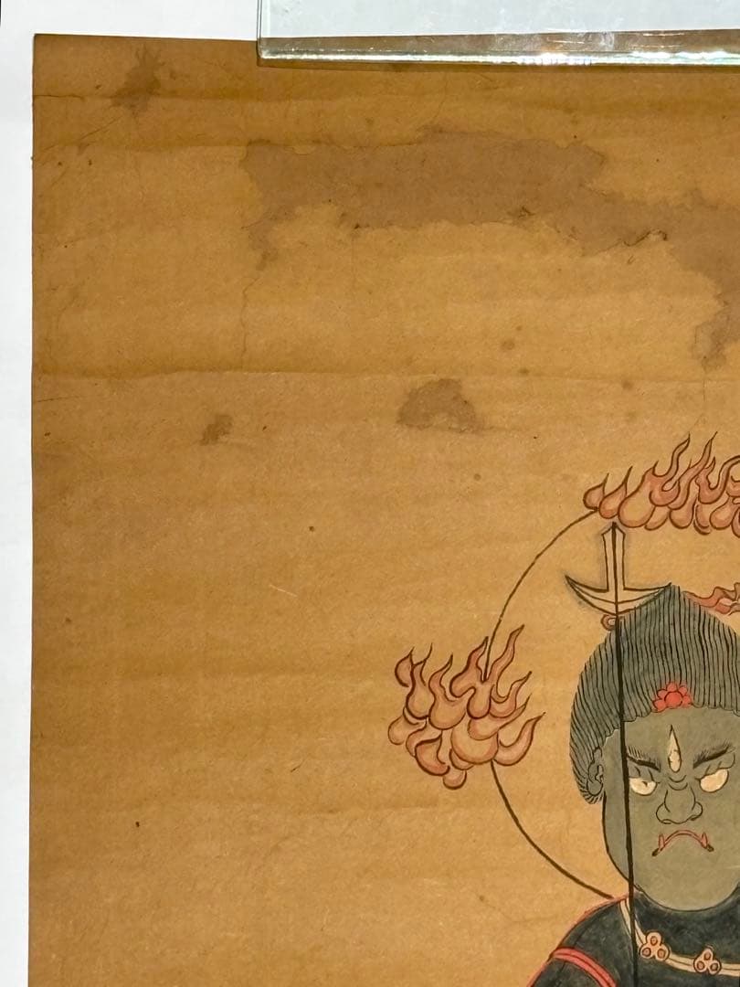 天保八年筆 青面 金剛 庚申」彩色木版刷り 1枚|和本