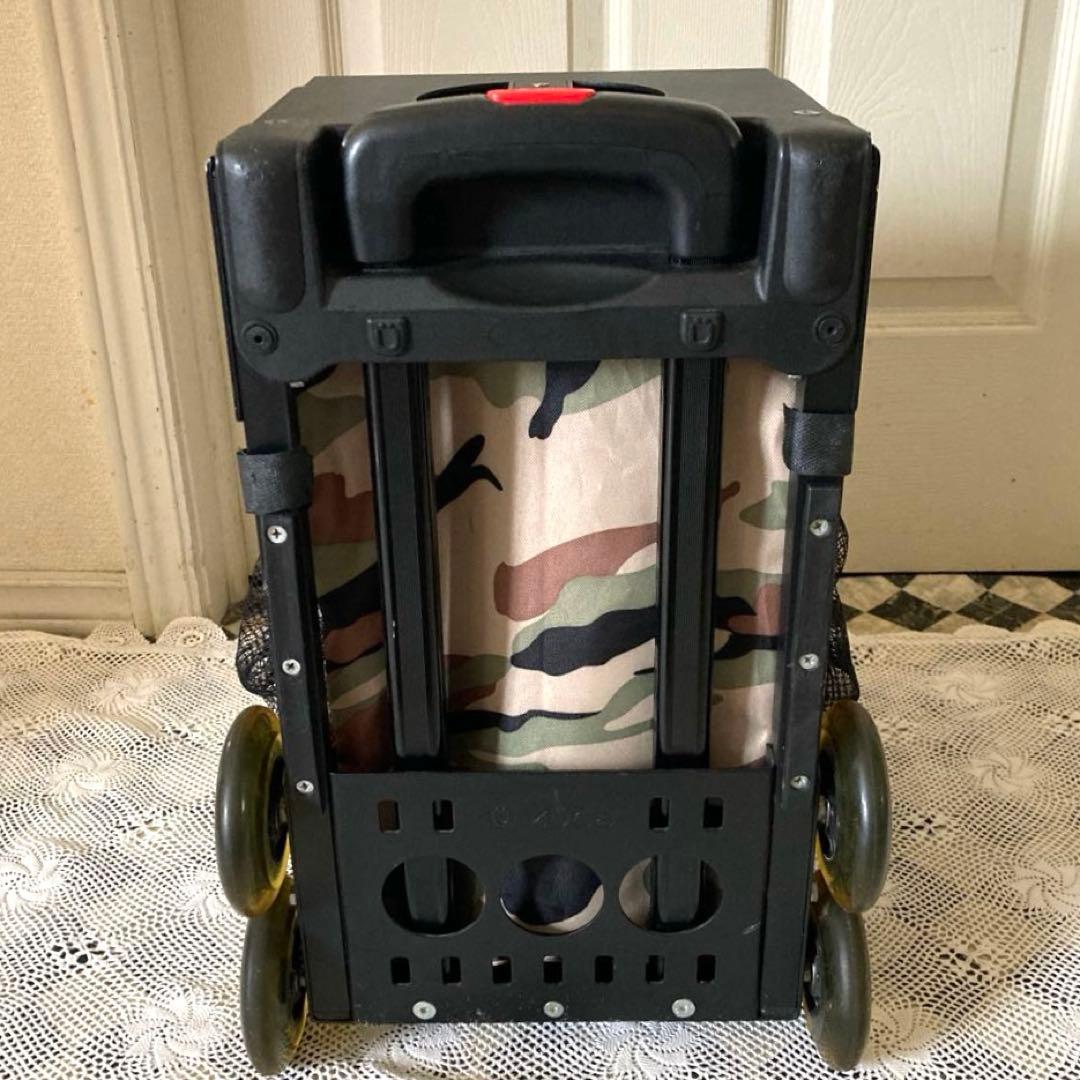 ズーカZUCA 座れるキャリーバッグ カモフラージュ柄 キャリーカート 35L