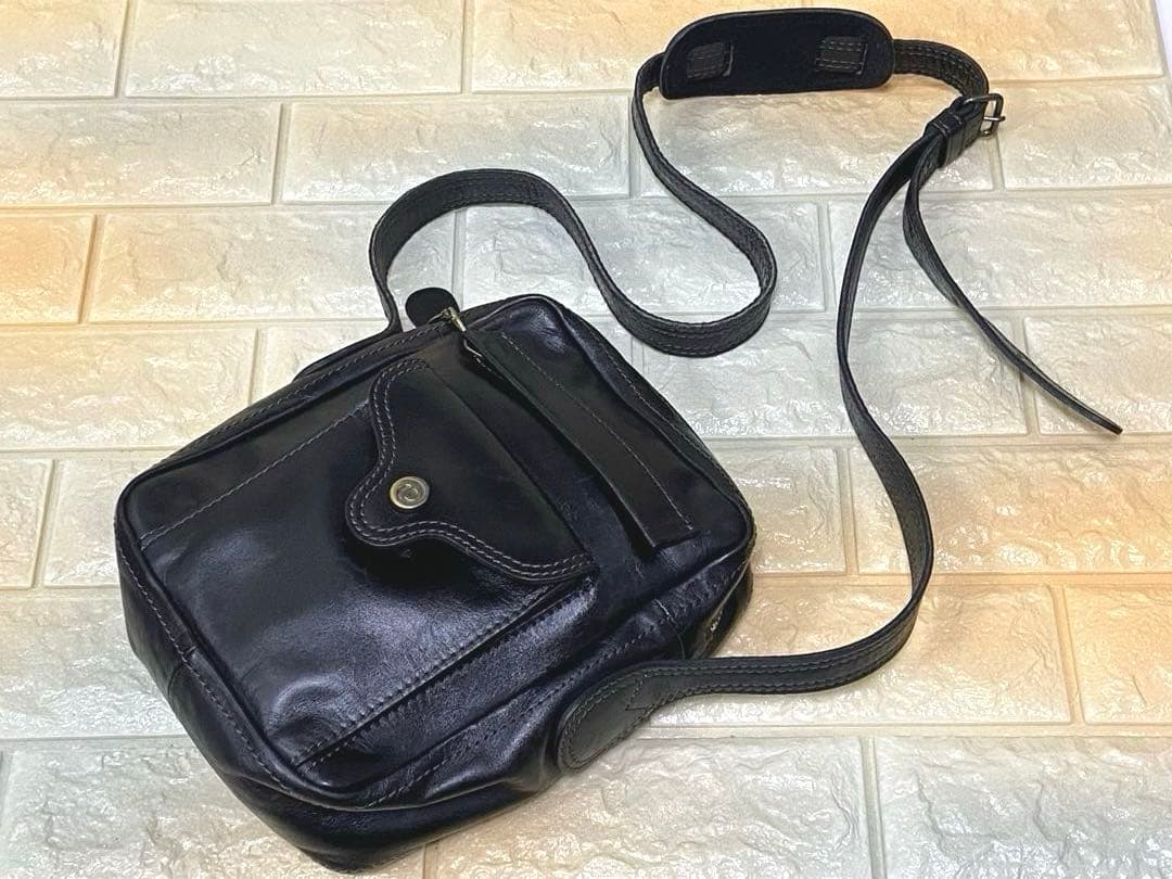 ポーター トスカーナ ショルダーバッグ 廃盤 レザー 本革 黒 吉田カバン 男女