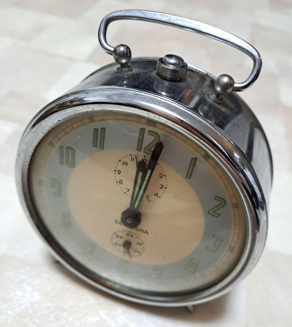 C*u様 精工舎 夜光式　SEIKO ゼンマイ式 目覚まし時計 アンティーク ビ アンティーク 精工舎 ゼンマイ式 目覚まし時計 SEIKOSHA - メルカリ
