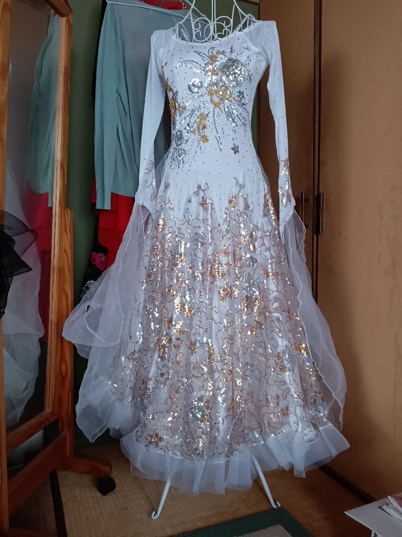 社交ダンスモダンドレスM白金