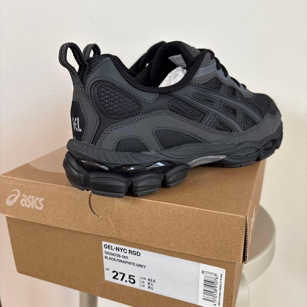 asics GEL-NYC RGD ブラック/チャコールグレー 27.5cm