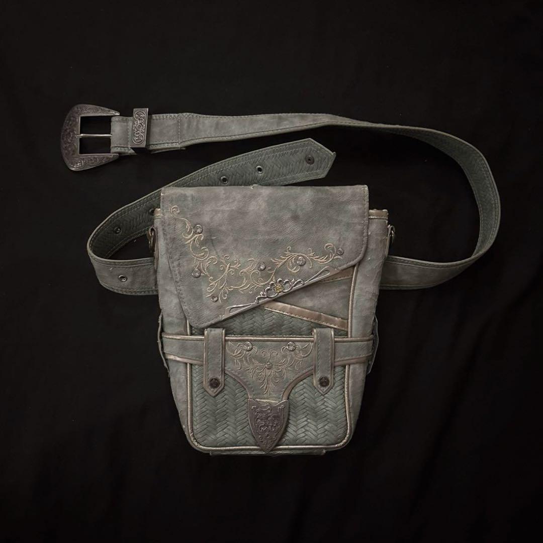 00s archive ozz on 刺繍 ウエストポーチ ベルト付き 希少 零 ZERO ベルトポーチ ミニ バッグ ミリタリー ベルトバッグ ウエスト