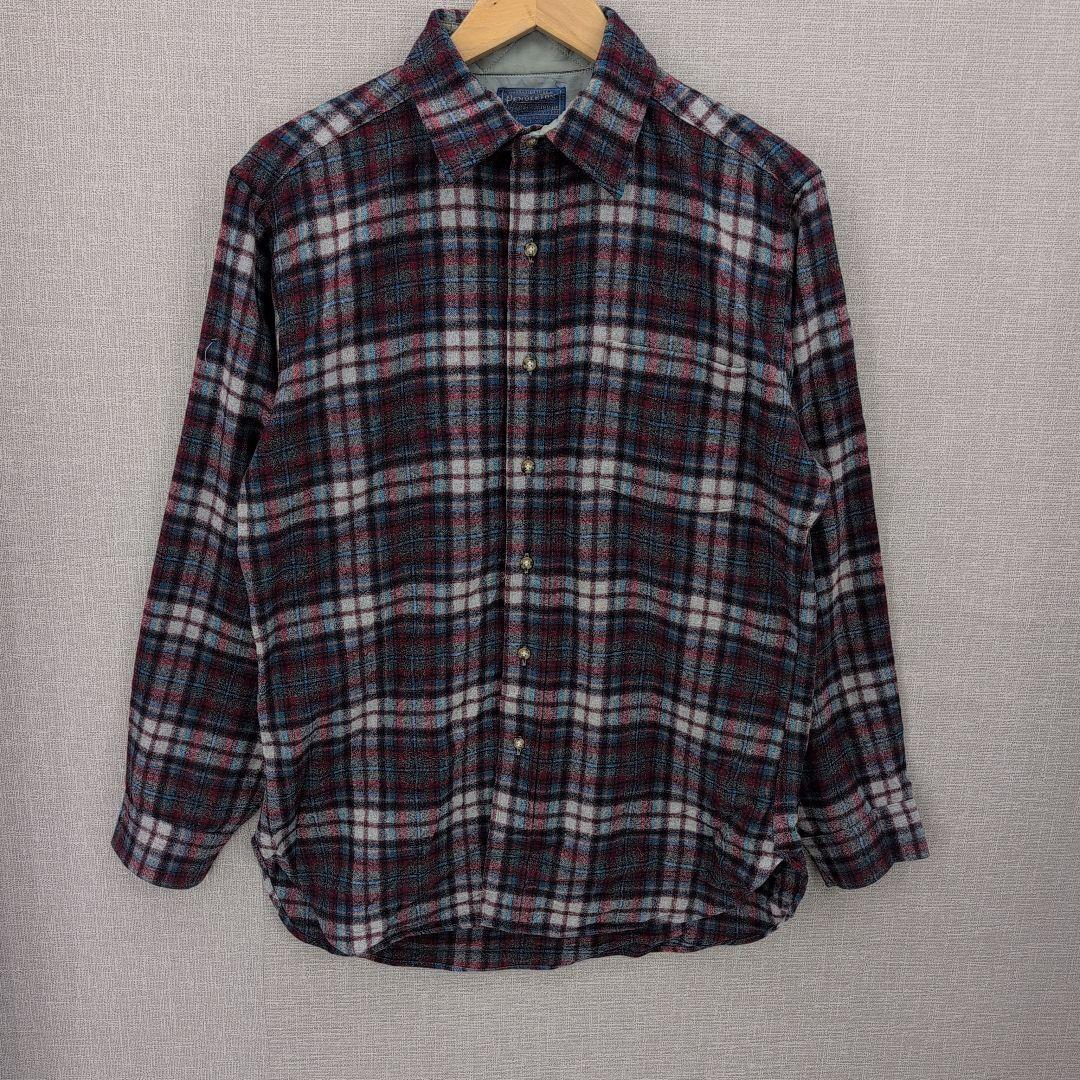 80s ペンドルトン USA製 ウール チェックシャツ M タータンチェック