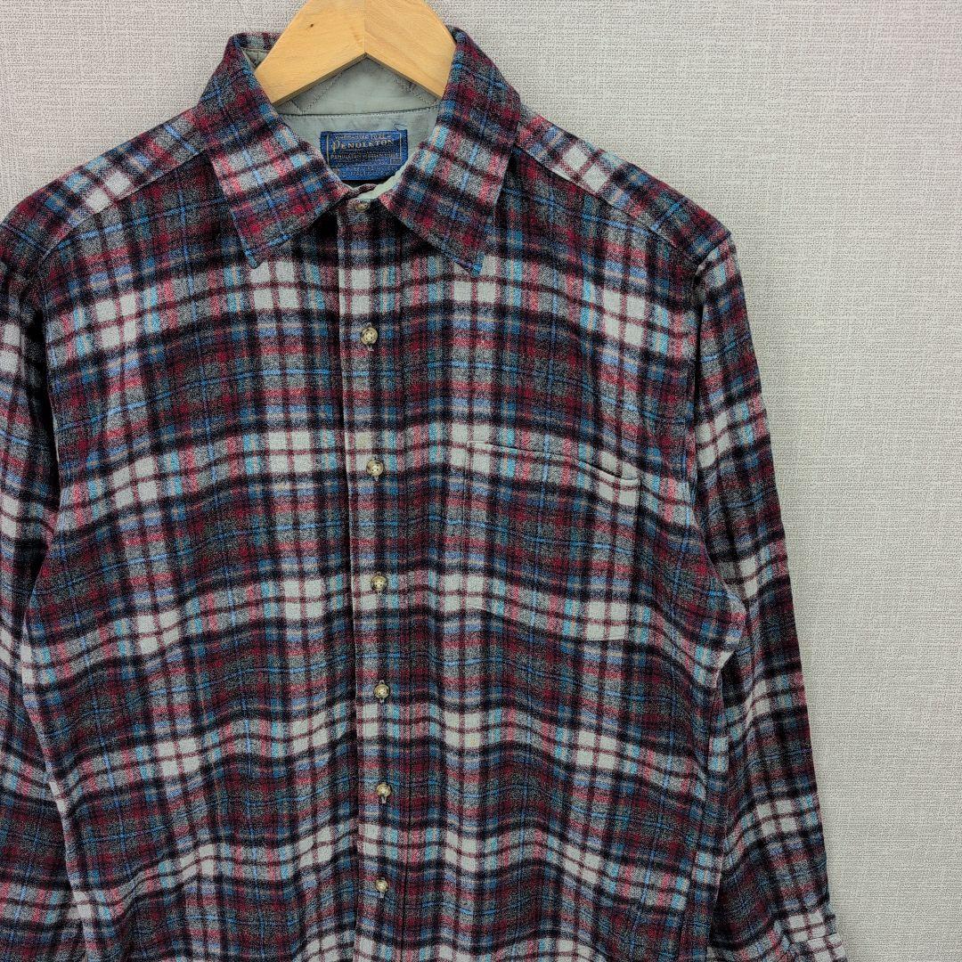 80s ペンドルトン USA製 ウール チェックシャツ M タータンチェック